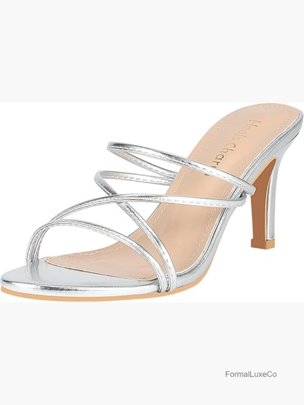 Stiletto Heeled Sandals 3.27 Inches Open Toe Slip On Dress Party Wedding Shoes